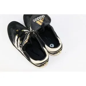 Vintage 90s Adidas Mens 8 Distressed Leather Indoor Soccer Shoes Sneakers Black adidas | Shoes | Vintage 9s Adidas Mens 8 Distressed Leather  main image 4
